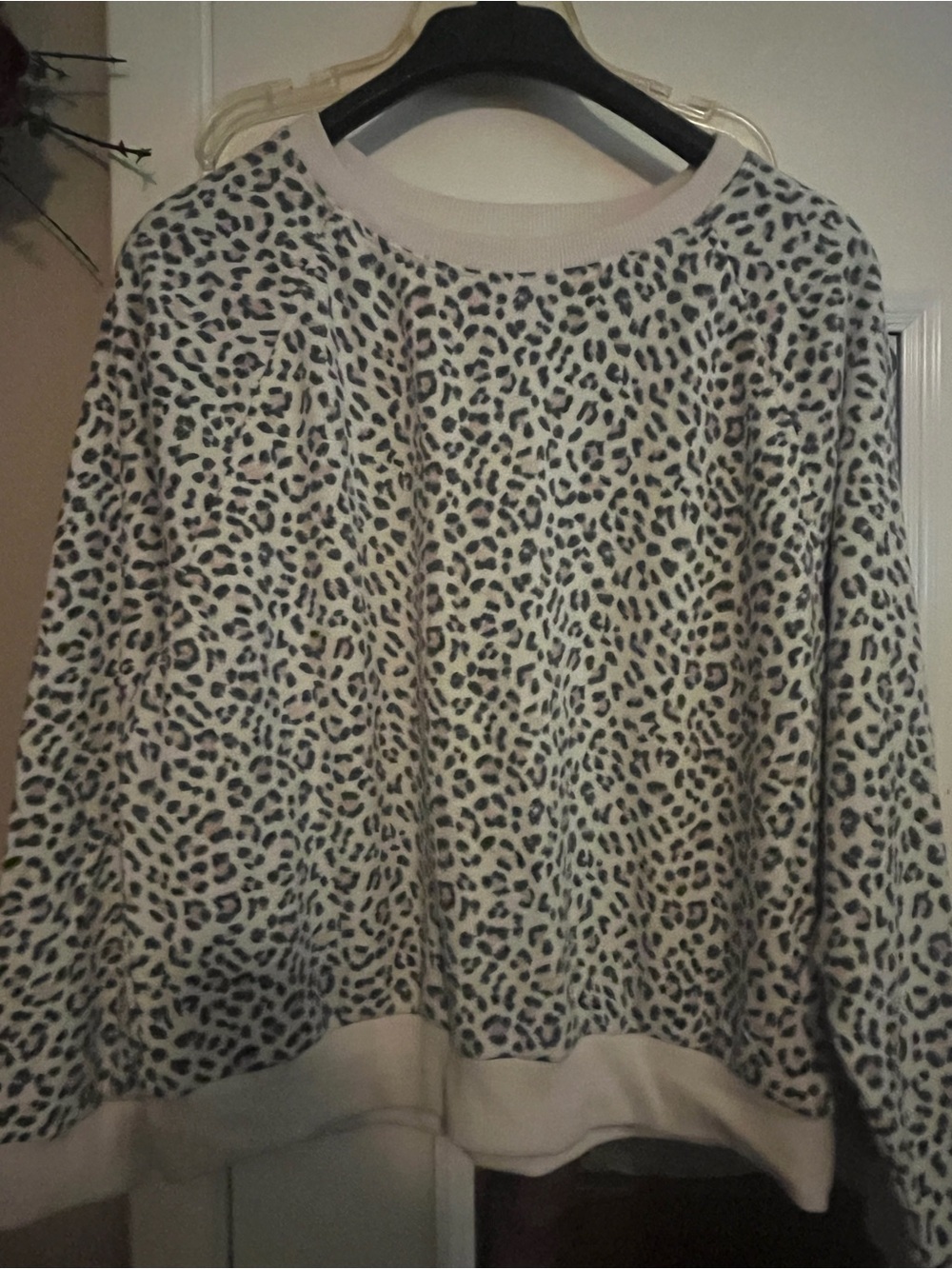 Victoria's Secret White and black Leopard Fleece Pullover